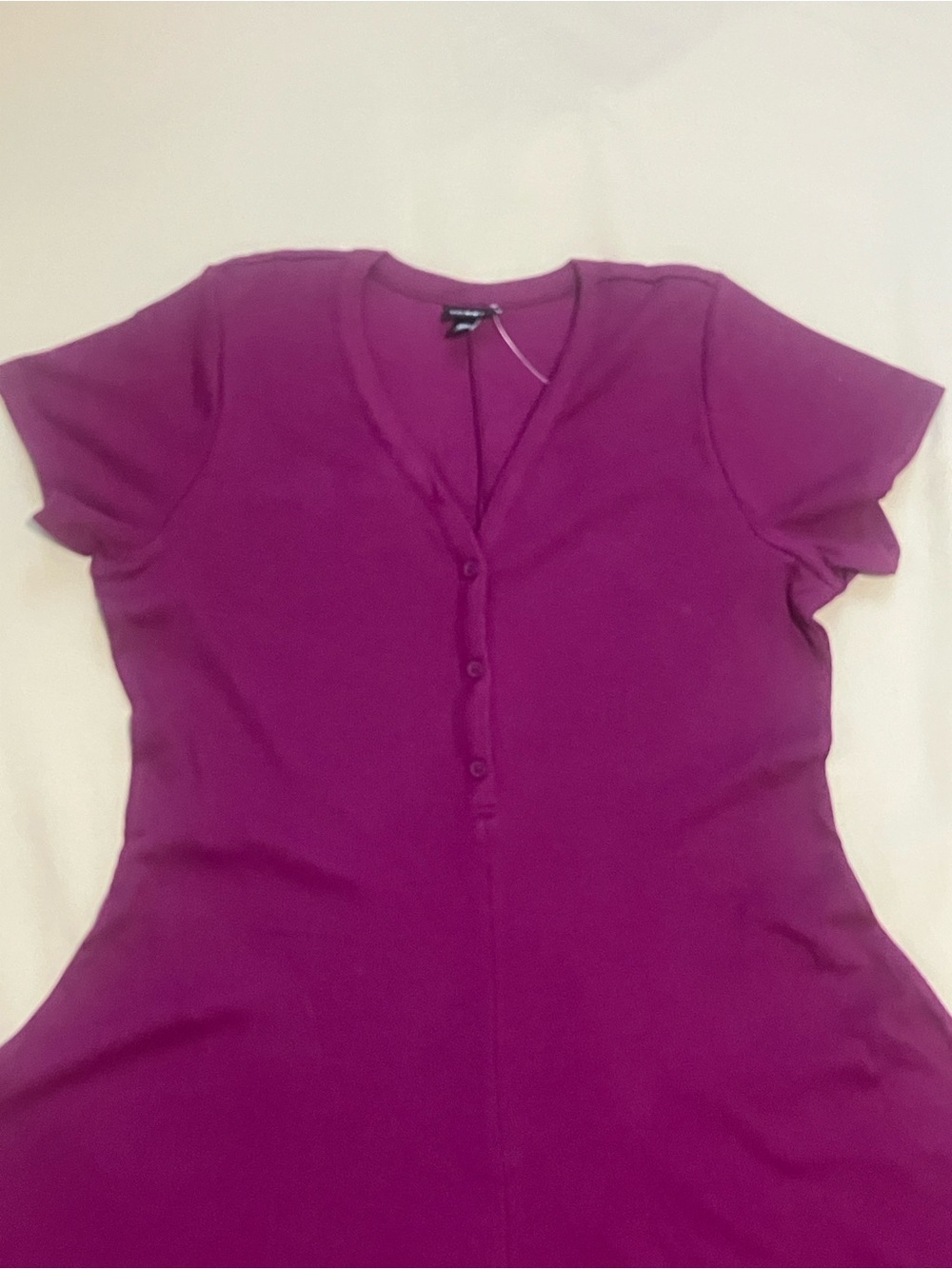 Torrid Plum Caspia Ribbed Henley Mini Dress Size 00 (10) NWT - Picture 3 of 9